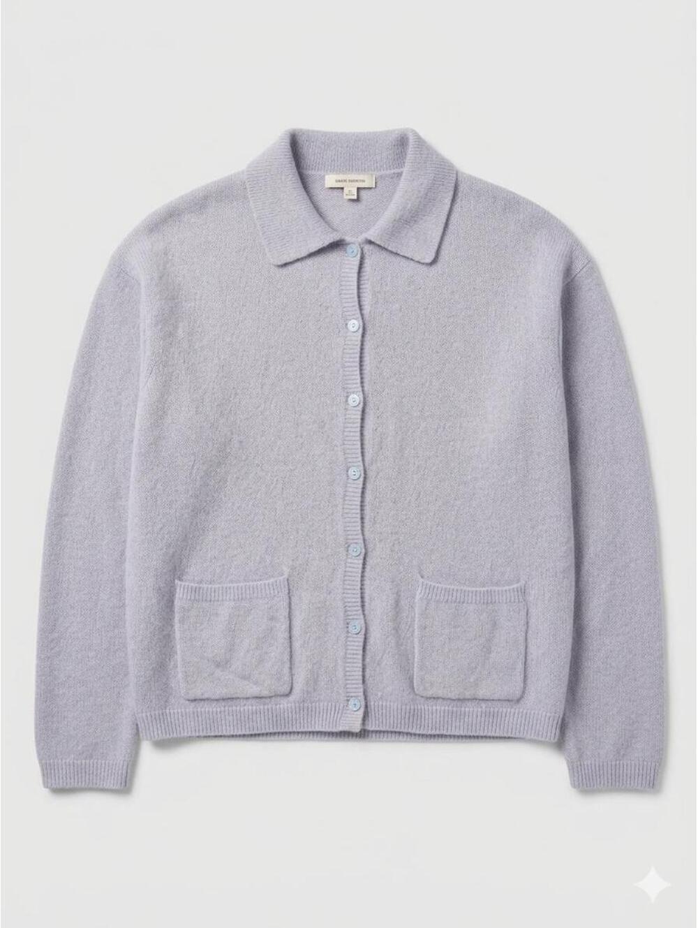 Light Blue Abercrombie Fitch Knit Button Up Cardigan Sweater with Pockets